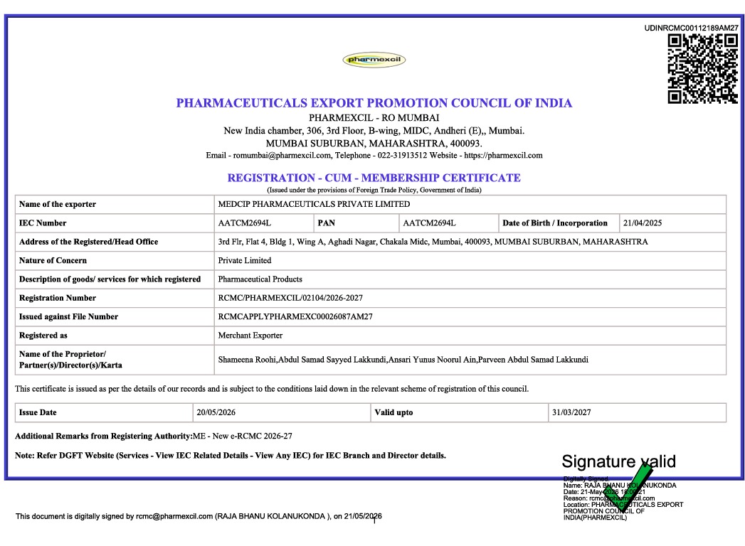 WHO-GMP Certificate